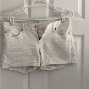 White denim shorts